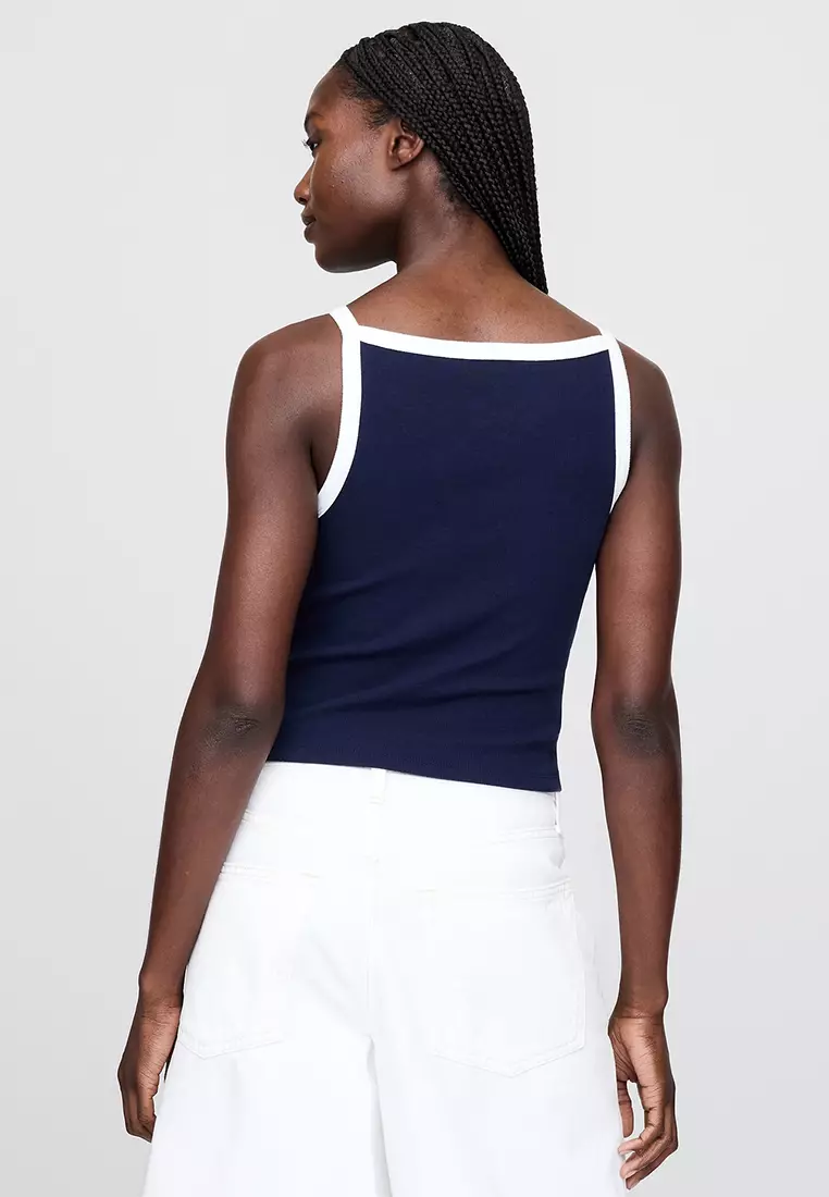 Sleeveless Apron Crop Top