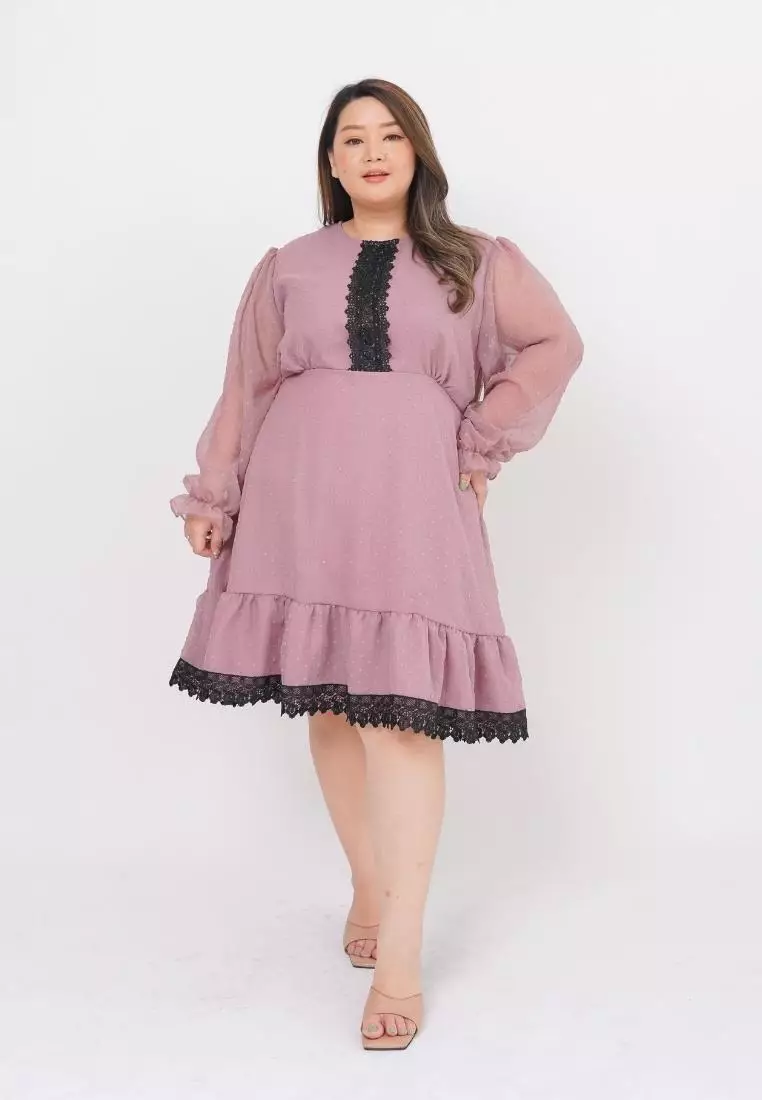 Plus Size Party Dress Cecillie Lilac