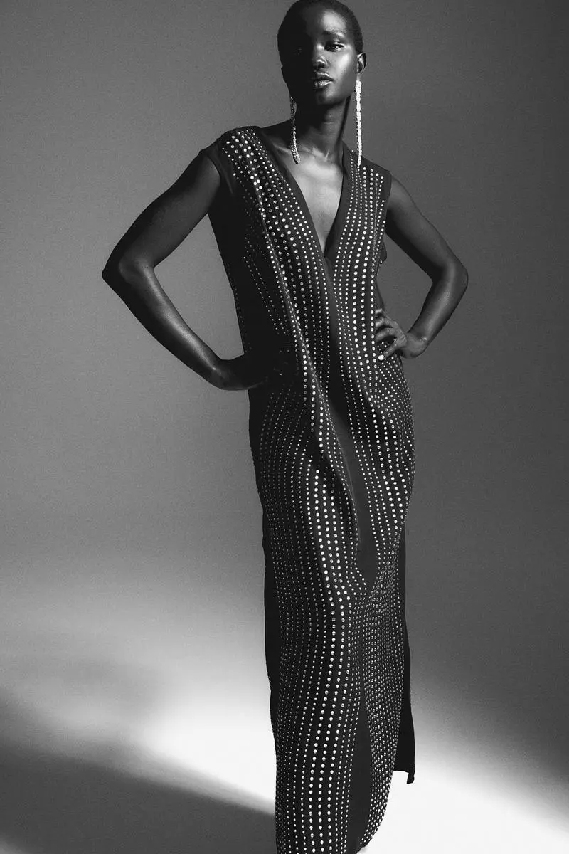 Rhinestone-decorated dress