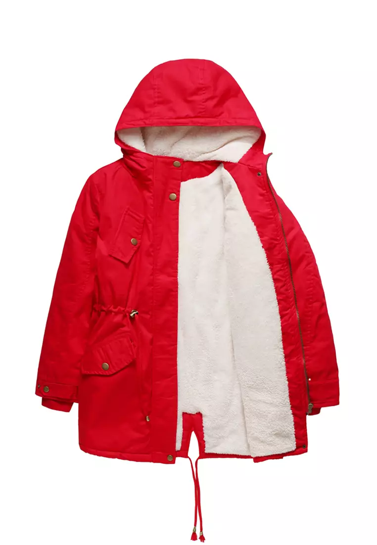 Fleece-lined Hooded Cotton Coat AD-D337