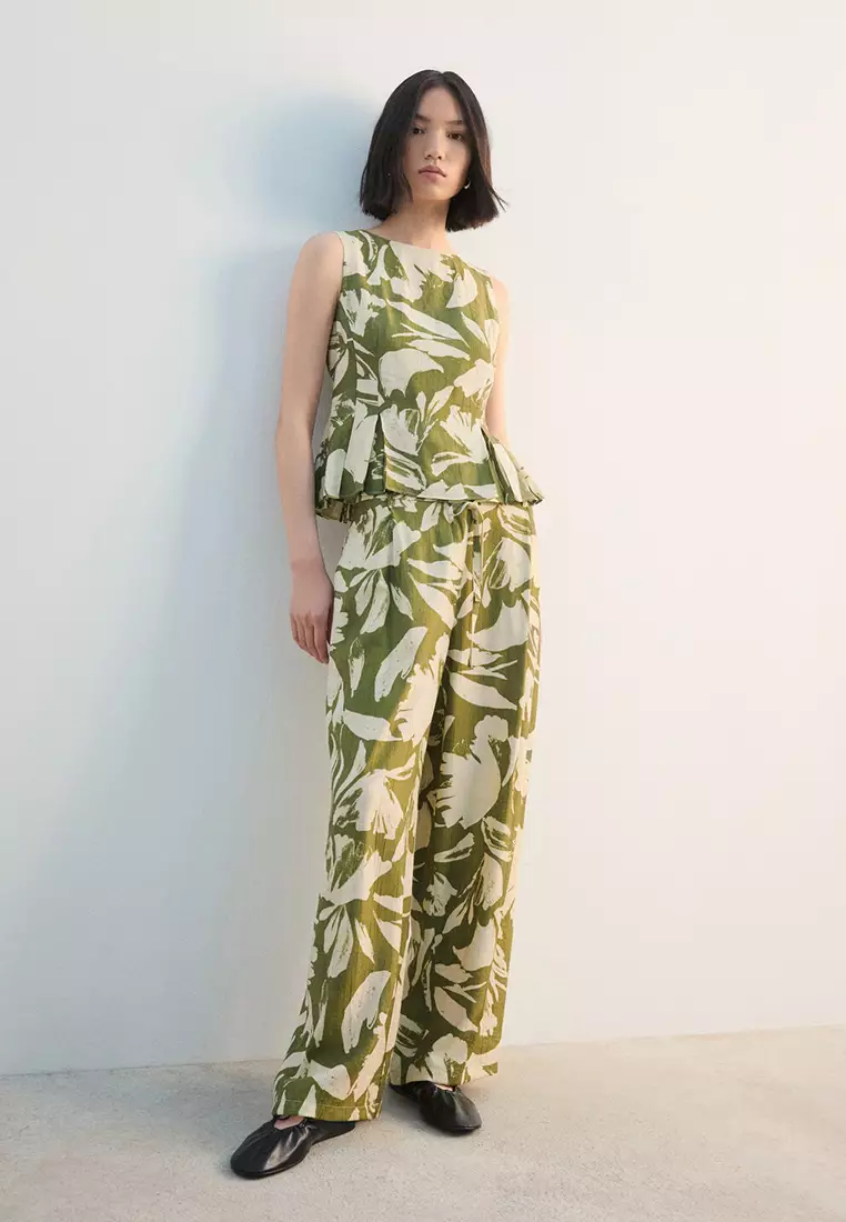 Peplum Top With Pleated Panels