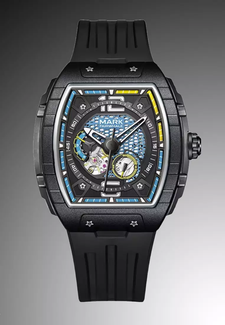 Unisex Automatic Stainless Steel Watch, 46mm, Rubber Strap