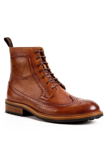 Twenty Eight Shoes Cognac Vintage Leather Brogue Boot G5007-9 BA148SH1BAB8E4GS_1
