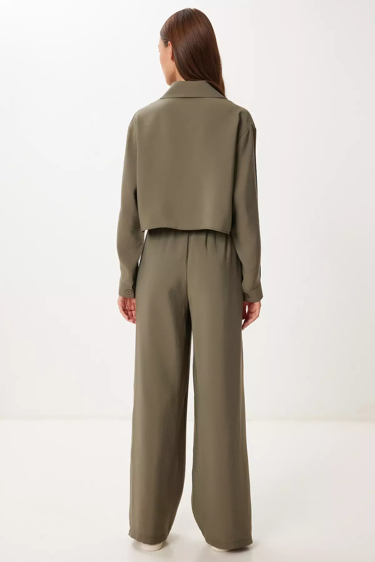 Women's Khaki Modal Shirt Pants Suit Bv00158