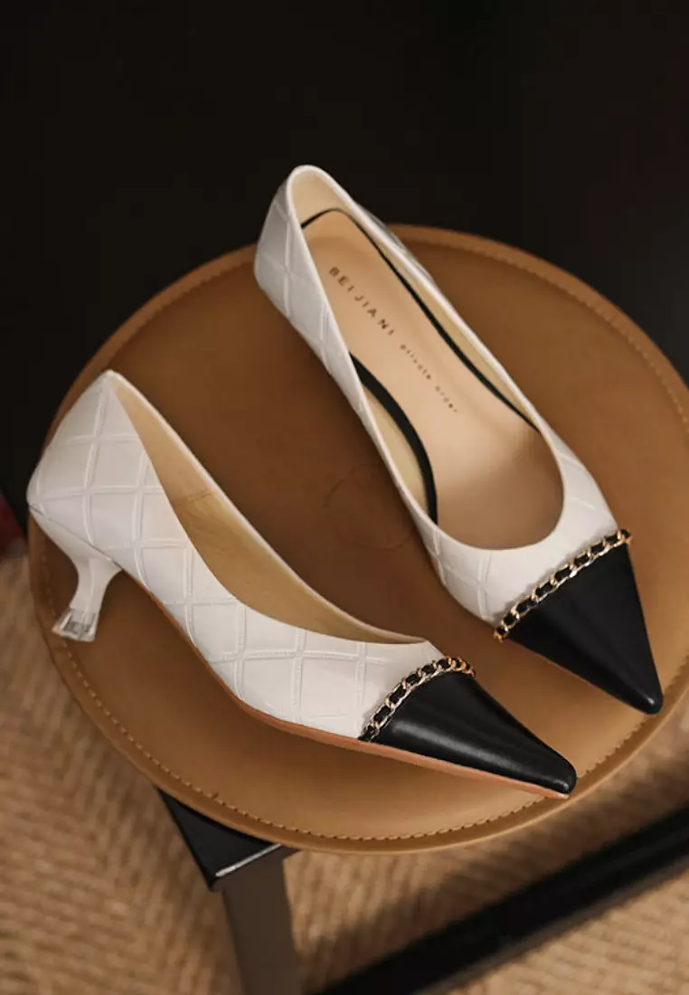 VANSA Color Matching Chain Mid-Heels VSW-H3361