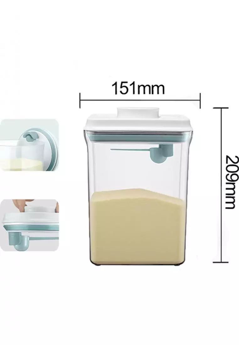 Ankou - Air Tight Milk Powder Container - Rectangle (2300ml) *White*