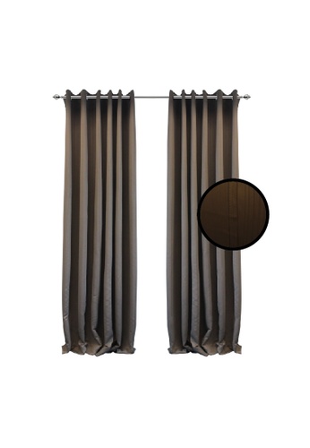 Niki Cains brown Niki Cains Essen Embossed Sunout Eyelet Curtain 58265HLC7BC04FGS_1