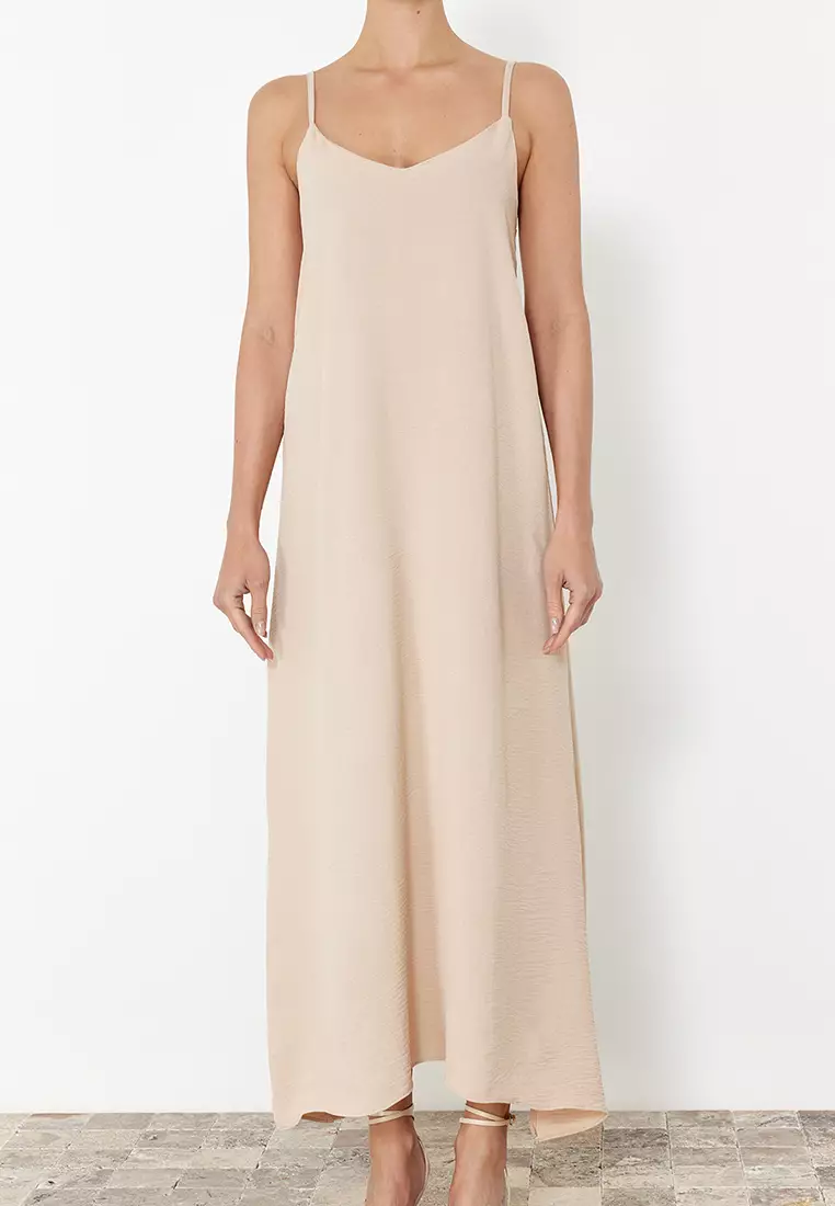 V-Neck Strappy Midi Dress