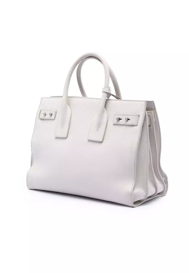 Pre-Loved Saint Laurent Small Grained Calfskin Supple Sac De Jour Satchel