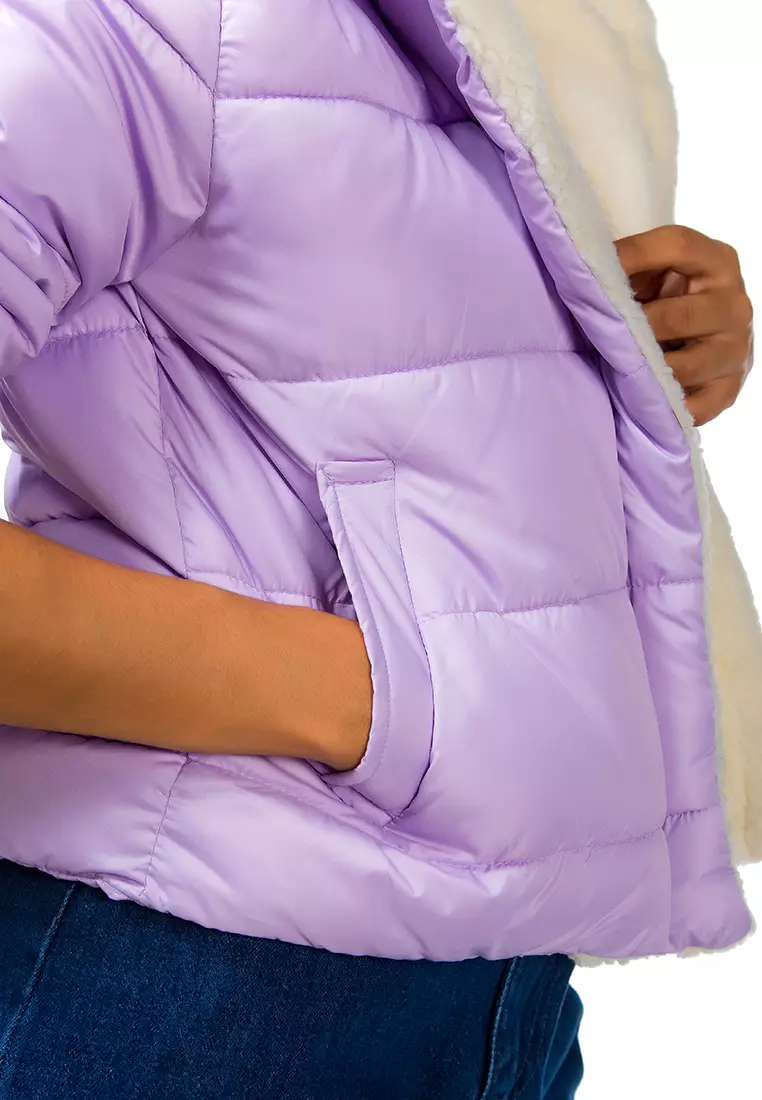 Mauve sales puffer coat