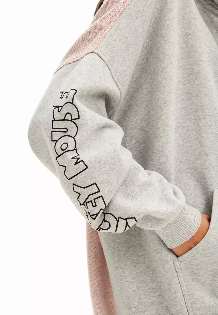 Desigual Woman Oversize jacquard Mickey Mouse hoodie.