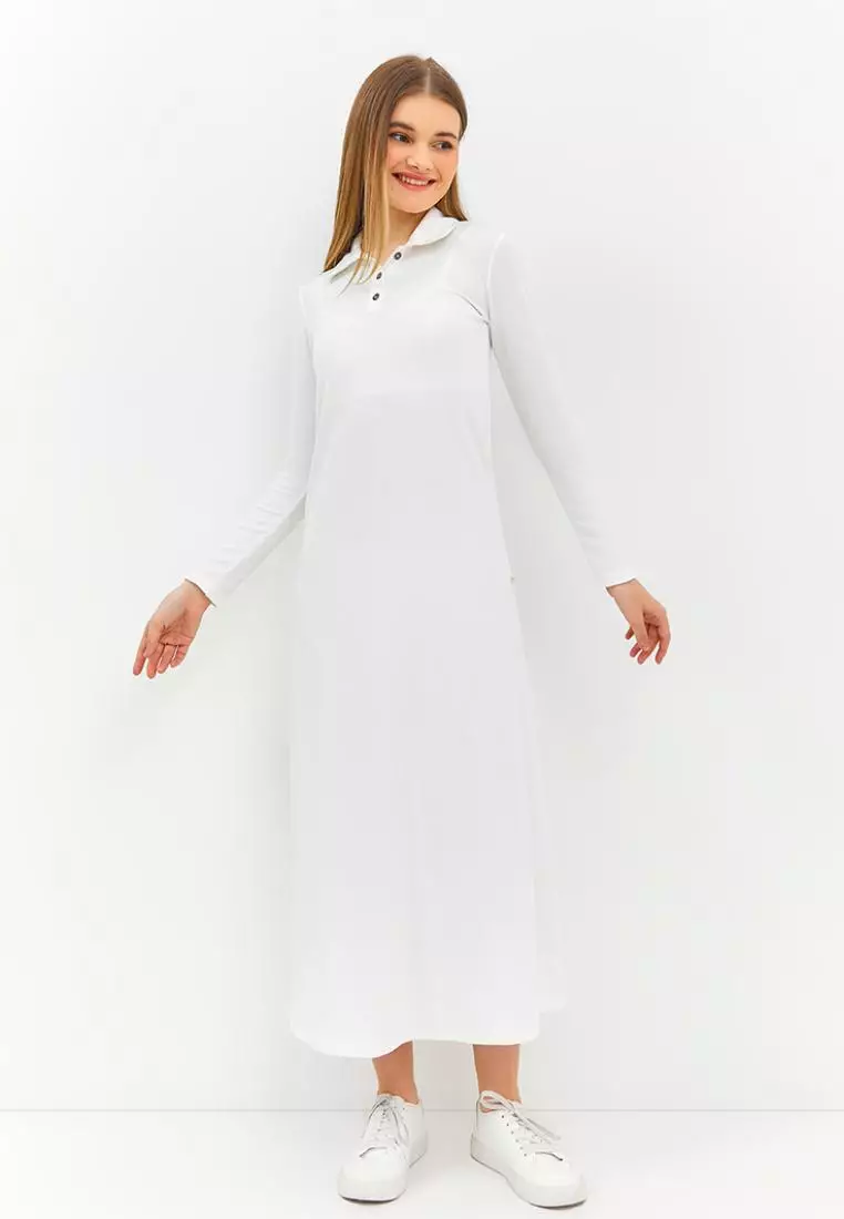 Jual Graphis GRAPHIS Collared Long Sleeves Maxi Knit Dress Original ...