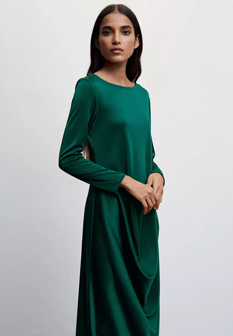 Buy Mango Satin Draped Dress 2024 Online | ZALORA Philippines