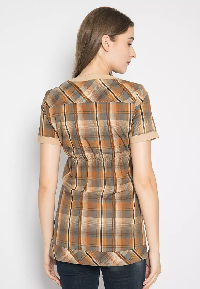 LGS - Kemeja Wanita - Motif Kotak - Coklat - LLSH.380.SL760.477.7C