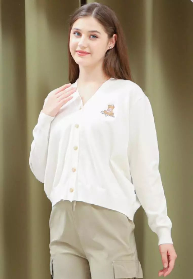 Bear Hugs Cardigan in White