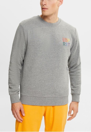 ESPRIT grey ESPRIT Sweatshirt with a colourful embroidered logo 4ED36AA0D90C95GS_1