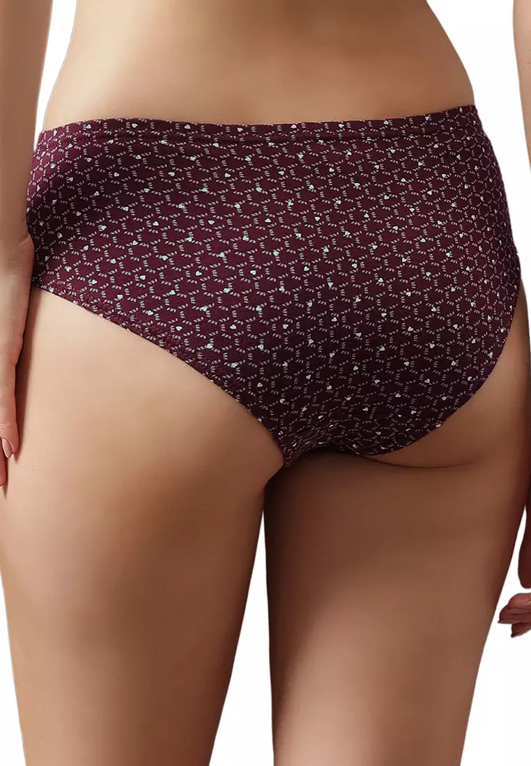 Clovia Pack of 3 Mid Waist Printed Hipster Panties with Inner Elastic - 100% Cotton
