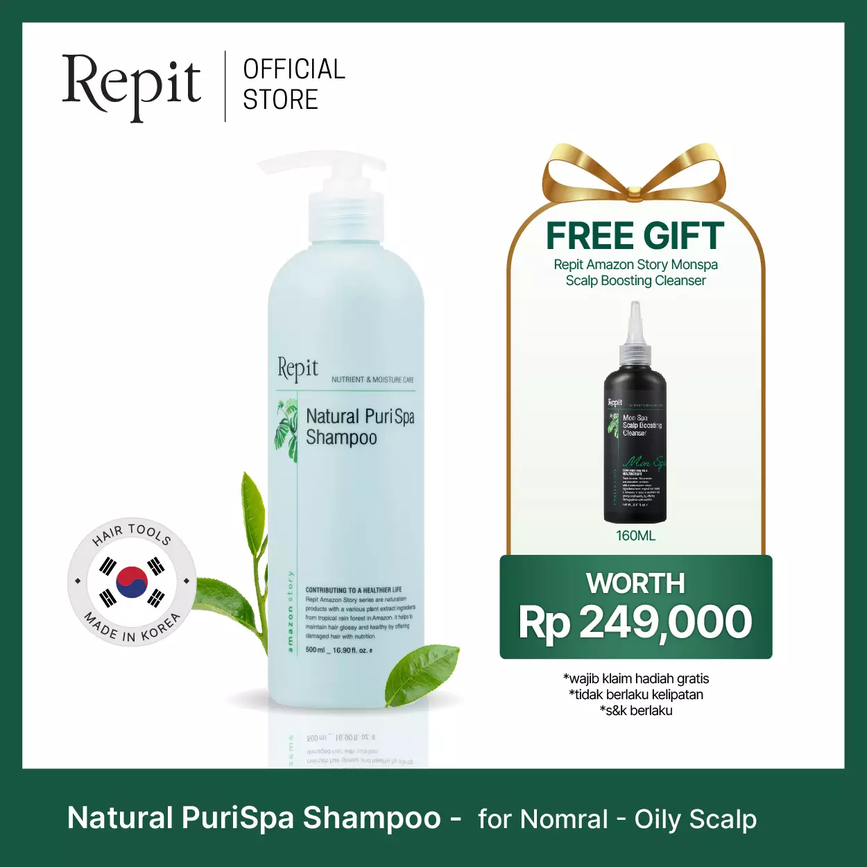 Repit Amazon Story Natural Puri Spa Shampoo - Shampoo Mint untuk Rambut Berminyak
