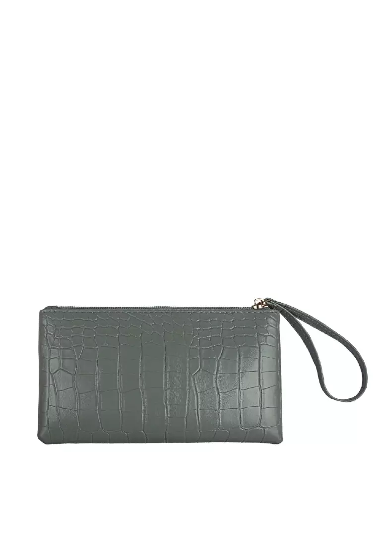 MYNT by MAYONETTE CORA Pouch Dompet Wanita Terbaru 2021 Import Korea Tas Croco Wanita - Grey