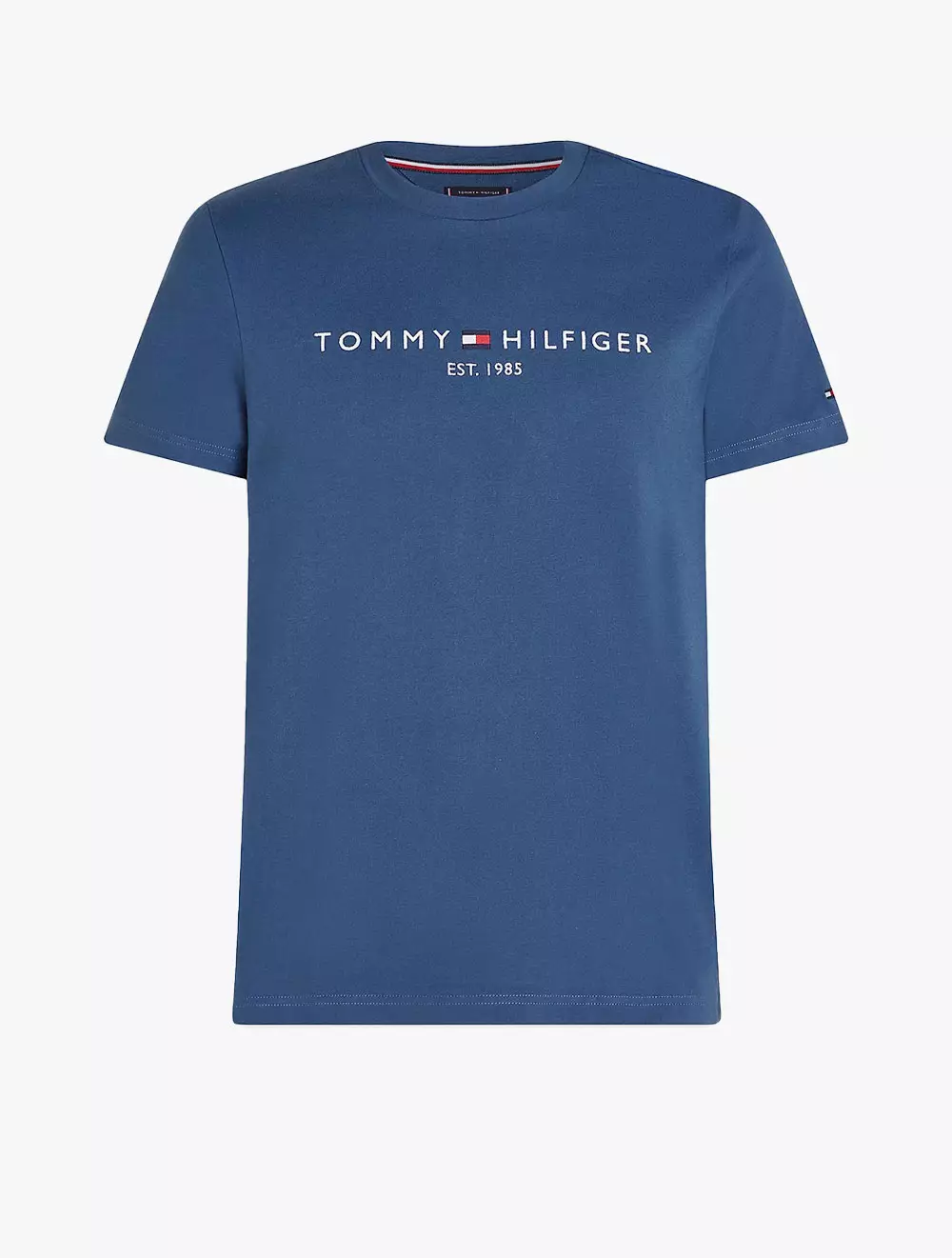 TOMMY HILFIGER - LOGO EMBROIDERY SLIM FIT T-SHIRT - Blue - Blue
