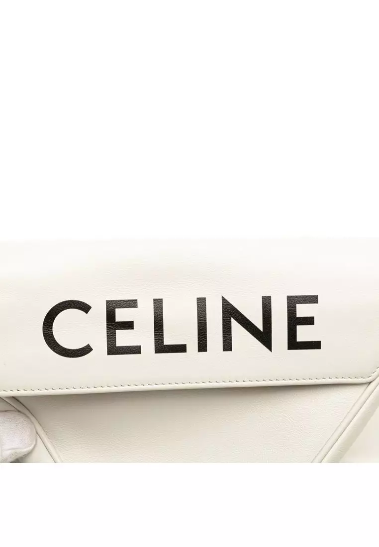 Pre-Loved Celine Smooth Calfskin Logo Triangle Crossbody