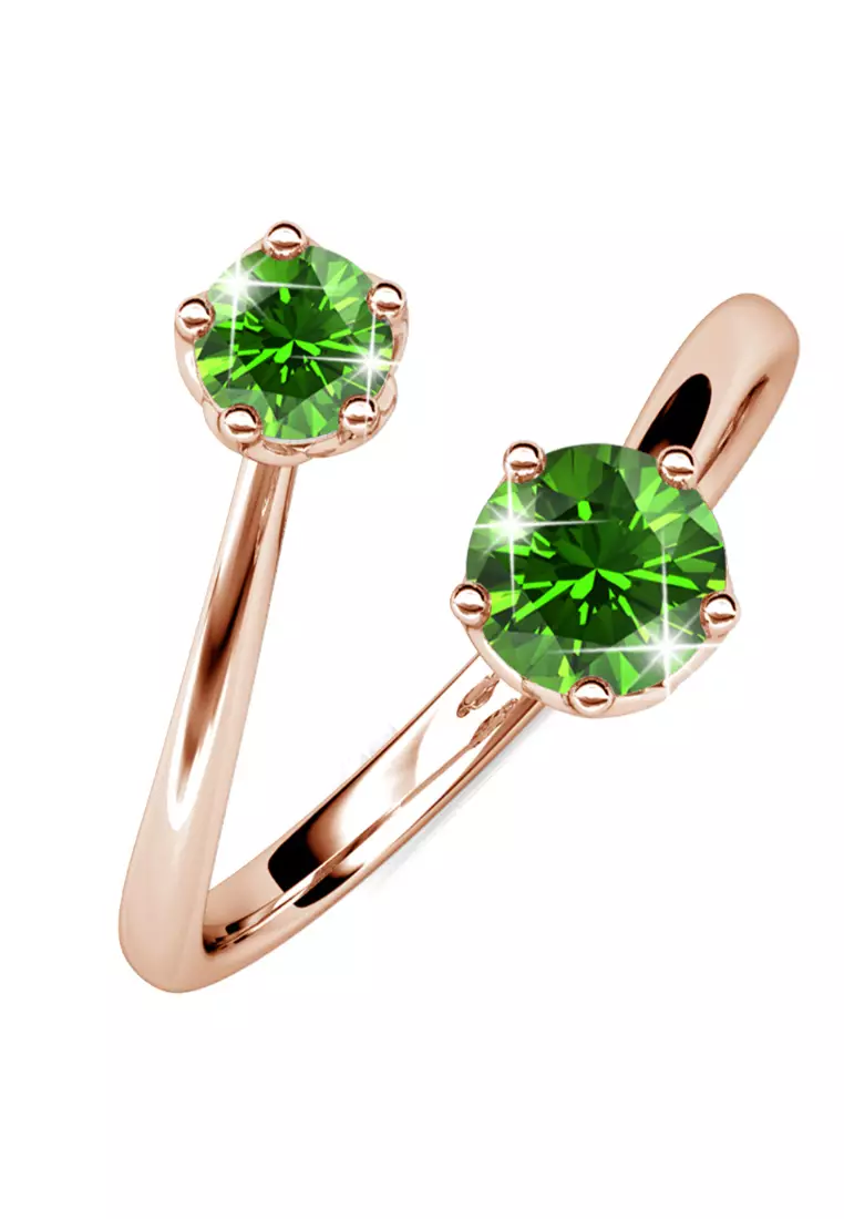 Gold hot sale green ring