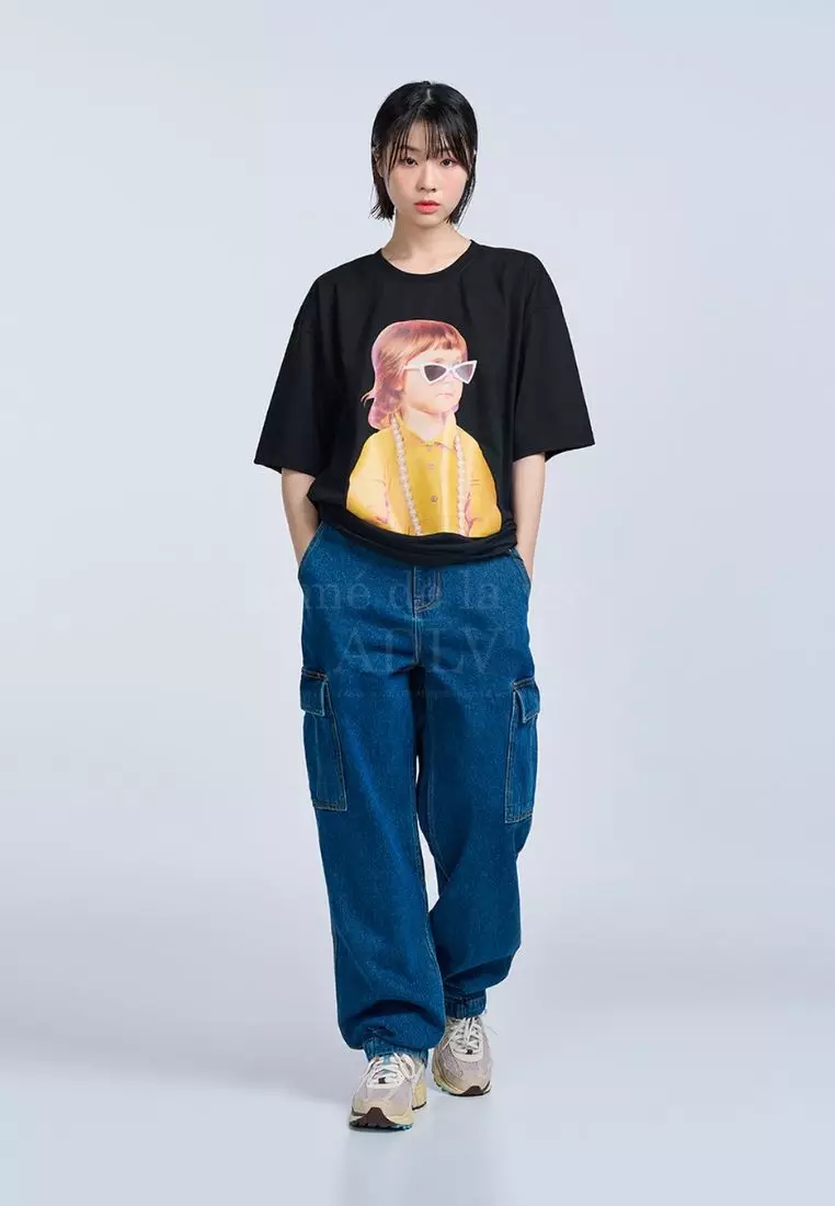 ADLV T-SHIRT BABY TSHIRT YELLOW BLACK