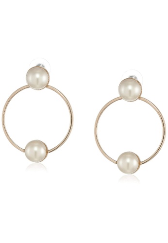 estele gold Estele 24 Kt Rose Gold Plated Bold Ring Pearl studded  Earrings 7D713ACABAE02AGS_1