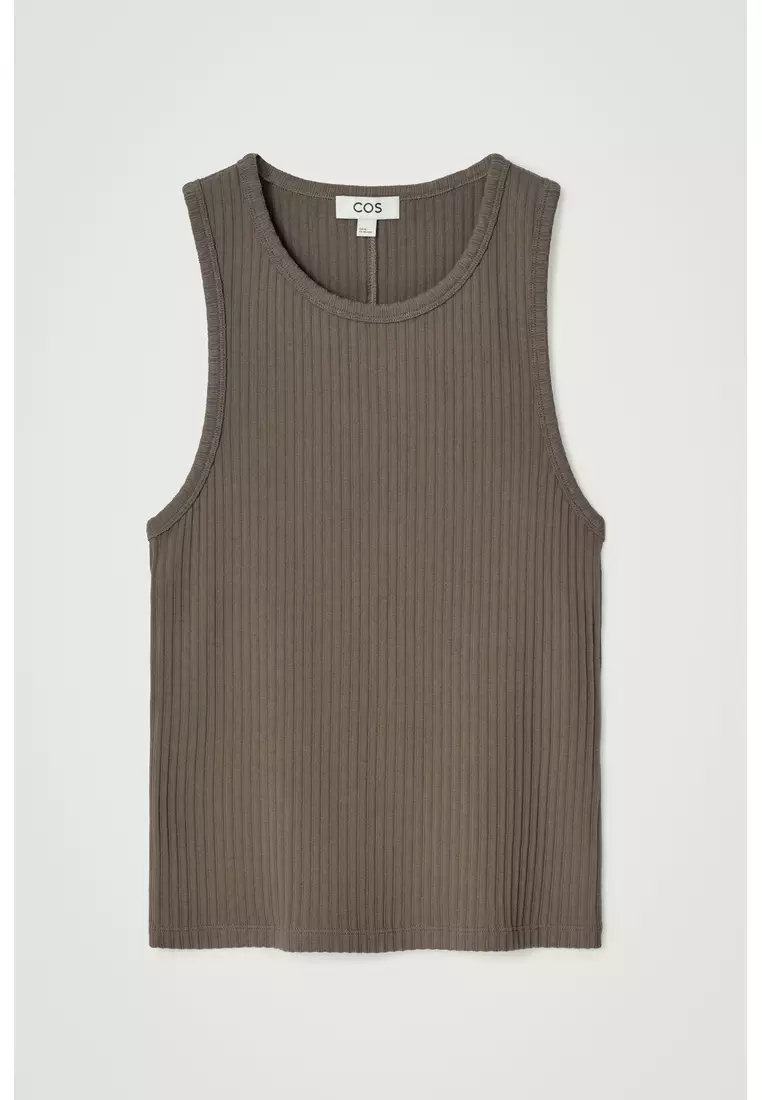 Buy COS SLIM RIBBED-KNIT COTTON TANK TOP Online | ZALORA Malaysia