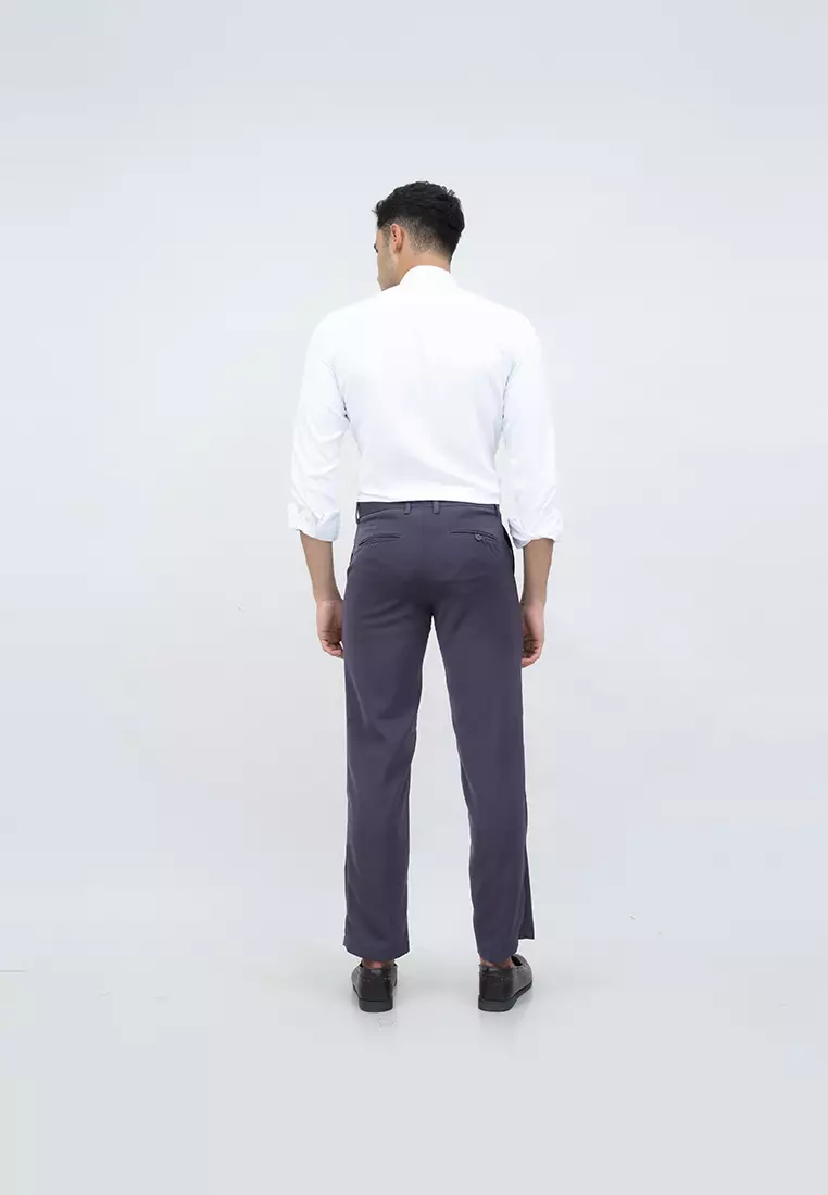 Celana bahan kerja reguler panjang formal lurus (BUKAN SLIM FIT) abuabu