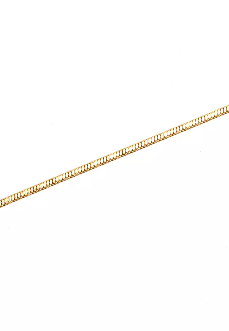 Ainsley Aksesoris Fashion Kalung Pria Wanita Necklace Desain Rantai Ular Minyak Material Titanium ORIGINAL - Gold