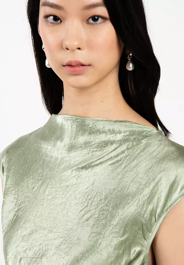 Bias-Cut Satin Midi Dress