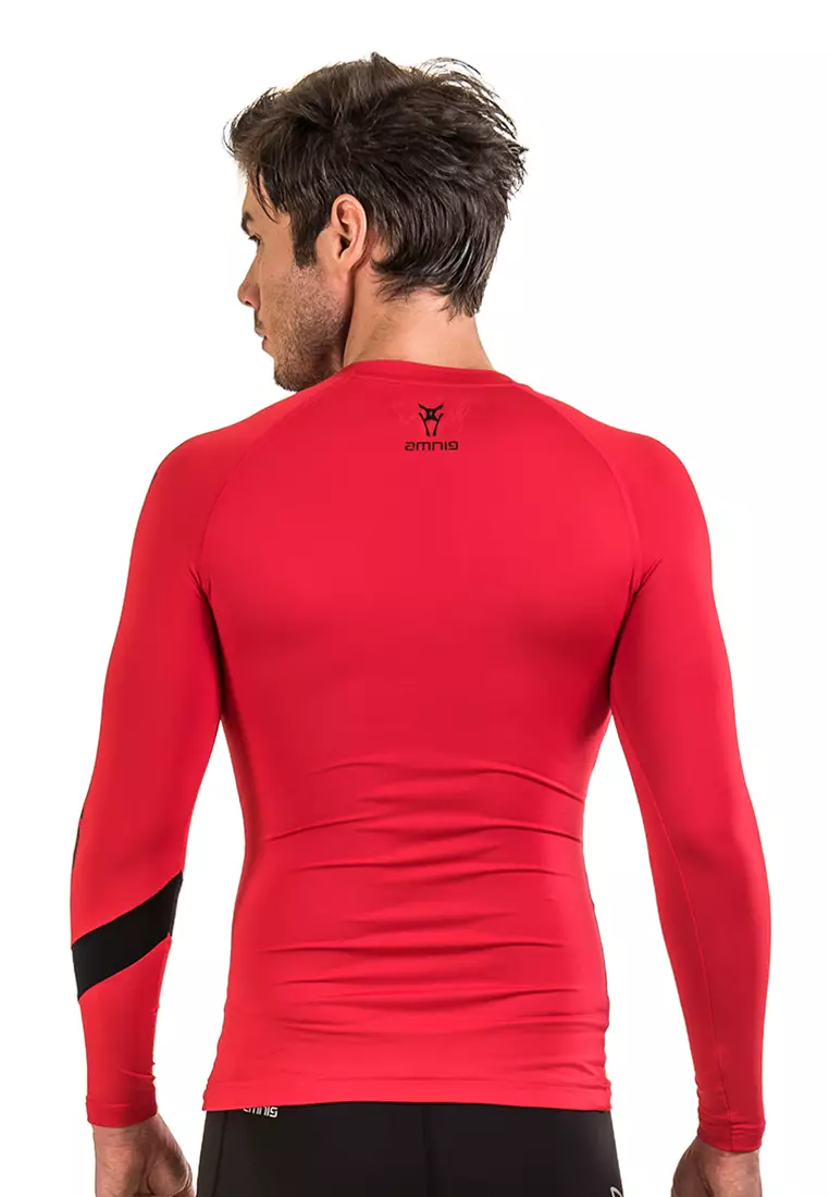 Amnig Men Maxforce Victory Compression Long Sleeve Top (Red)