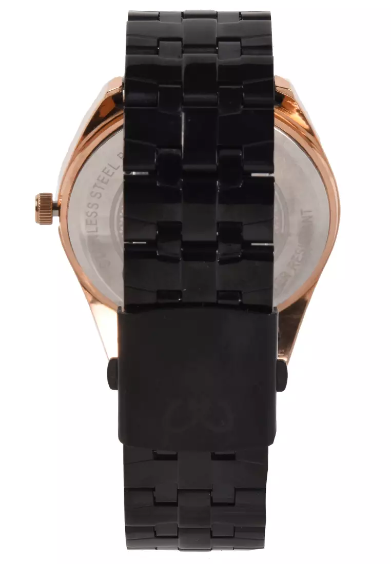Mirage - Jam Tangan Pria - Rosegold - Black Stainless Steel Bracelet - 8271M-E