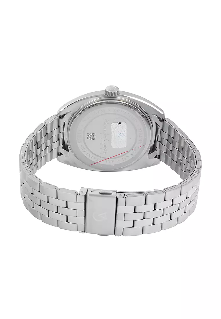 Alexandre Christie Classic Steel - Jam Tangan Analog Pria - Black Dial - All Silver Stainless Steel - 8702MDBSSBA
