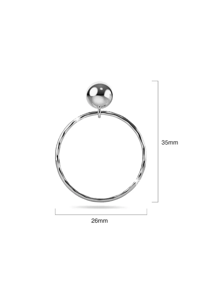 Solid 925 Sterling Silver Hammered Charmante Drop Earrings