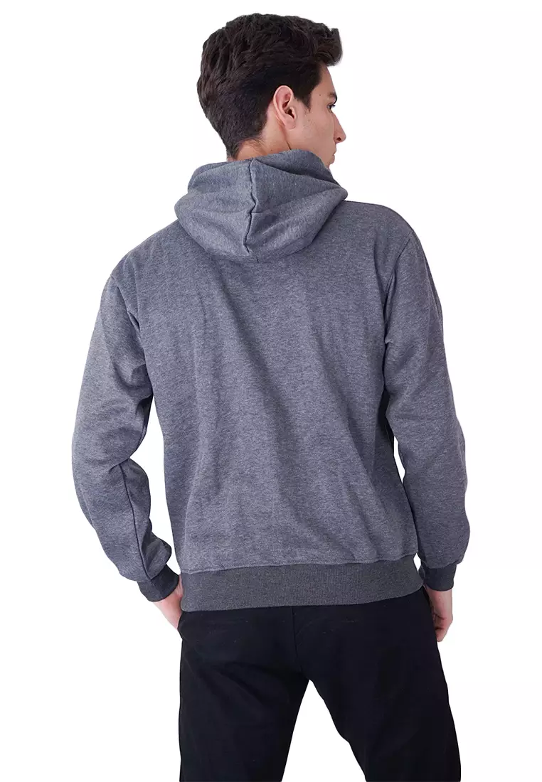 Jaket Polos Jumper Hoodie Sweater Warna Abu