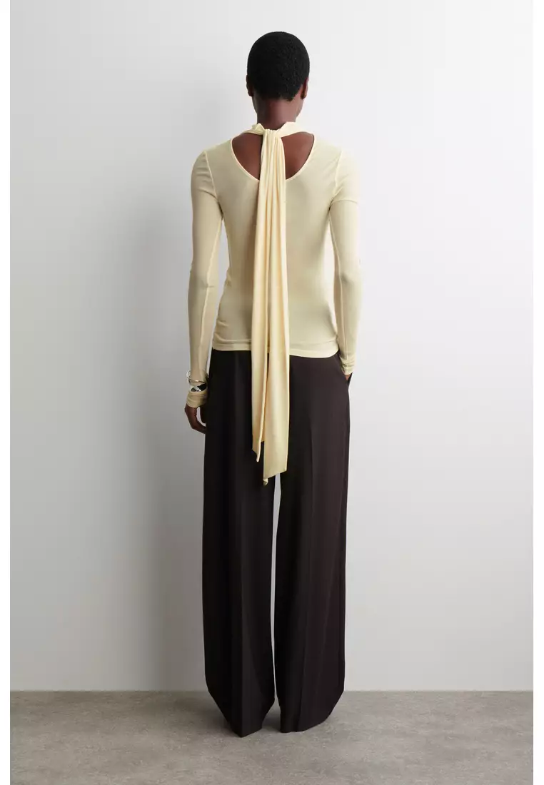 SCARF-DETAIL SILK TOP