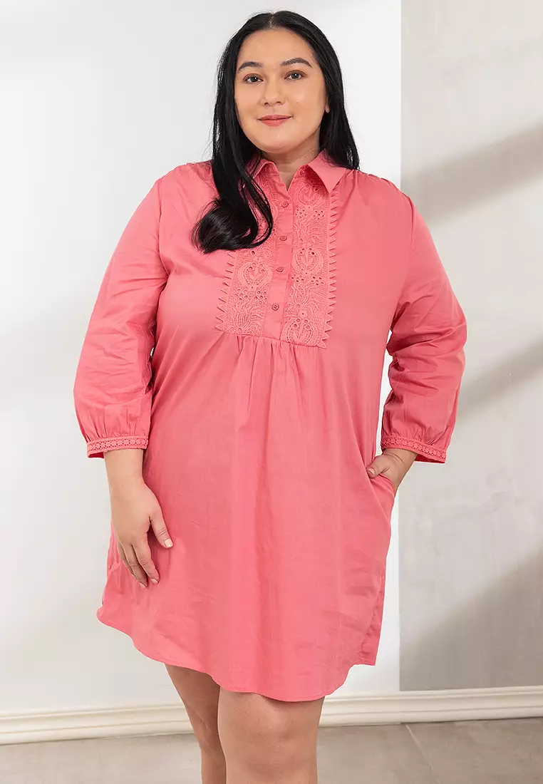 Calandria Lace Bib Shirt Dress