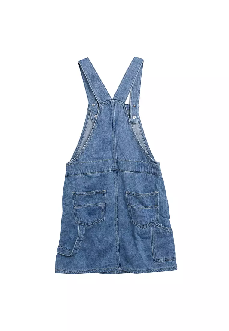 Denim pinafore dress cotton on clearance
