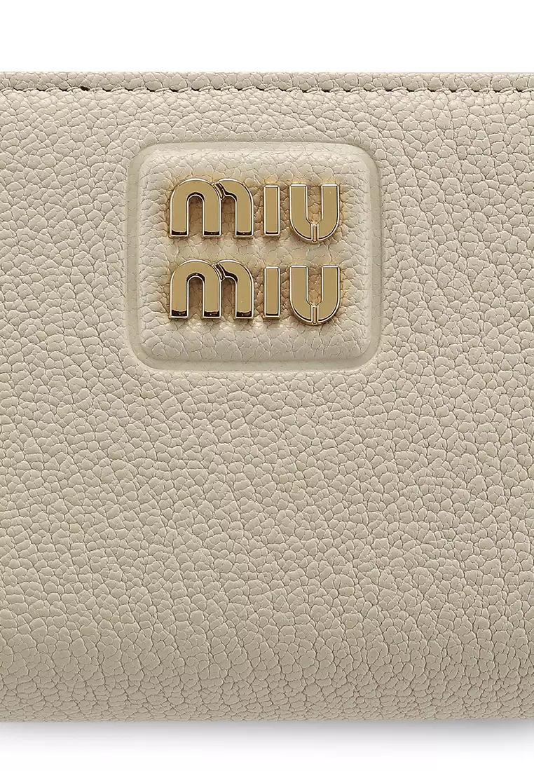 折りたたみ財布 [MiuMiu] Women's Logo Loop Bifold Wallet 5MH051 2CSK F03WC MIU MIU Logo Leather Bi-Fold Wallet (nt) 2025 | Buy MIU MIU