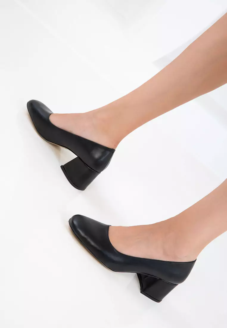 Black Women's Classic Heeled Shoes 20808