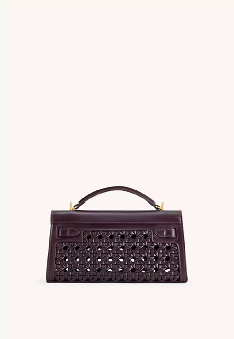 Noor Top Handle Bag - Dark Red