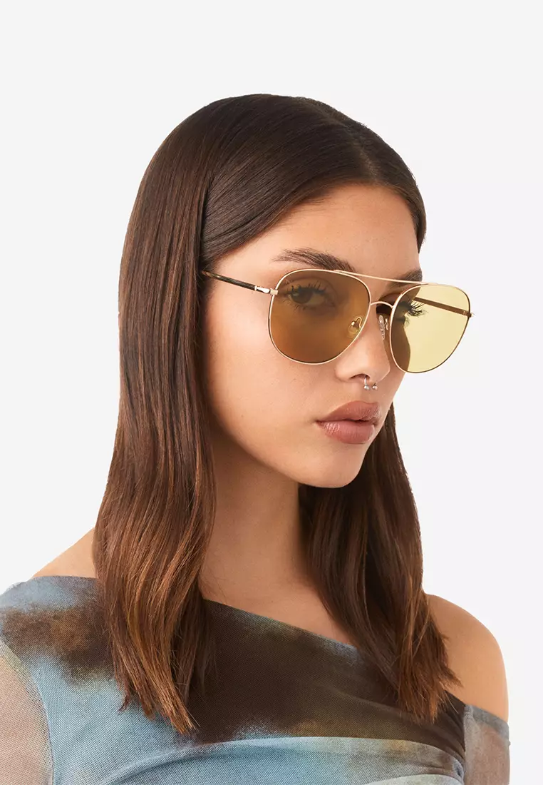 HAWKERS Light Gold Matcha Swag Sunglasses For Men And Women, Unisex. Official Product Designed In Spain