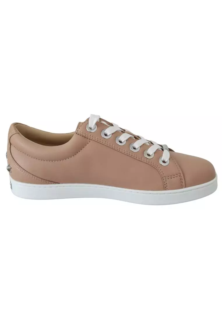 Buy Jimmy Choo Jimmy Choo Powder Pink Leather Cash Sneakers Online