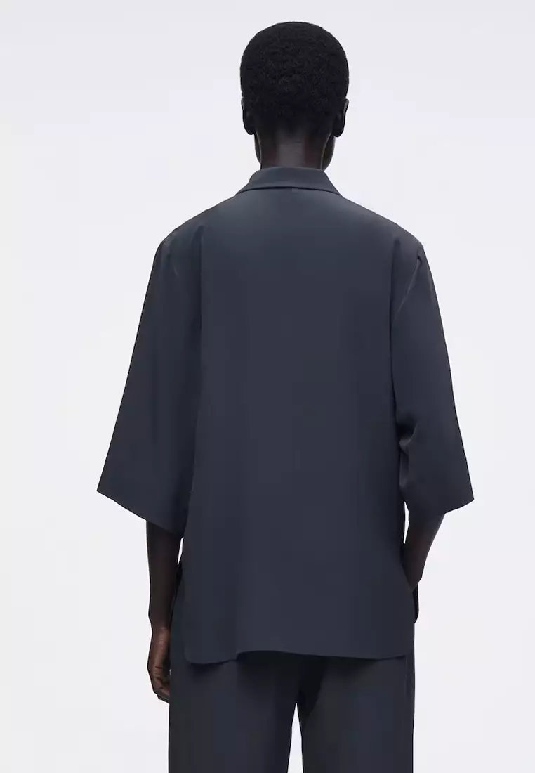 Camp-Collar Silk Shirt
