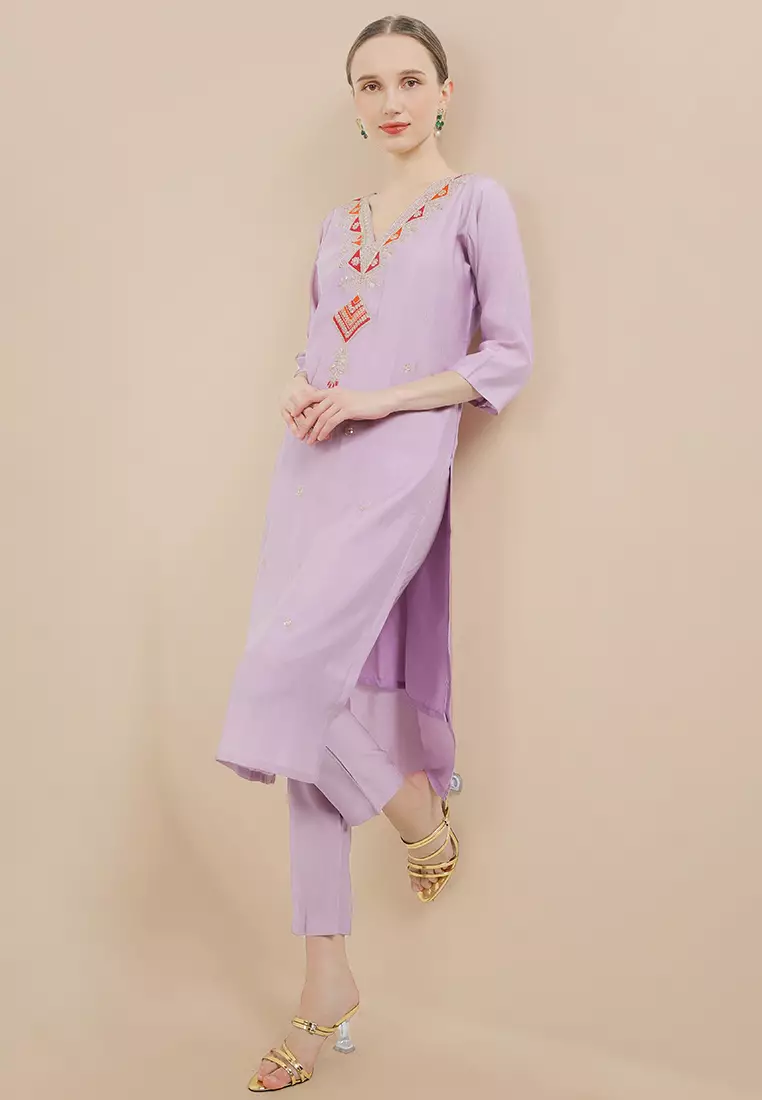 Chanira Festive Hiba Tunic Set - Purple