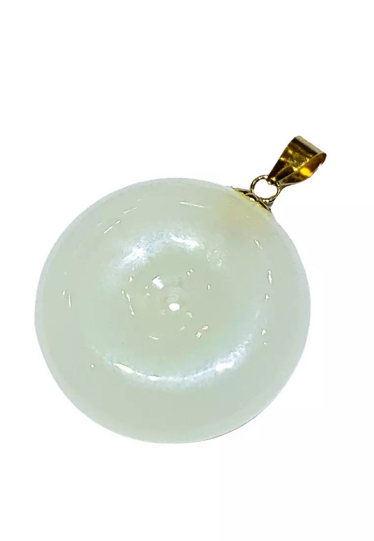 [SPECIAL] LITZ 18K Jade Pendant With 14K Gold Plated 925 Silver Chain JP009