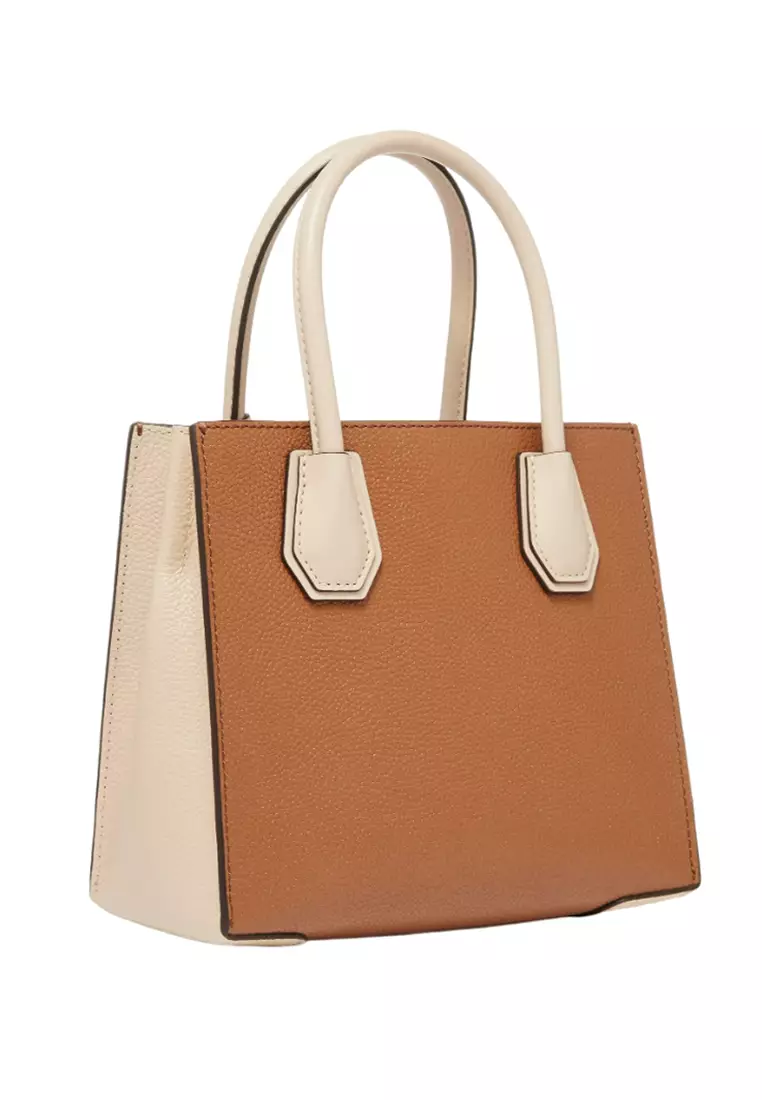 Mercer Medium Two-Tone Pebbled Leather Crossbody Bag - Brown/Multi