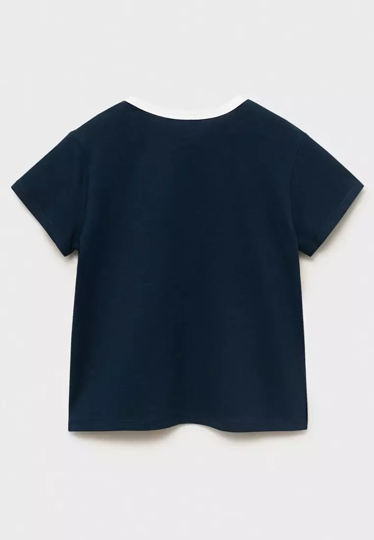 T-Shirt With Embroidered Contrasting Collar